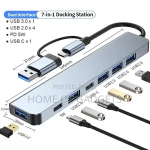 Aluminum 7 in 1 Usb Hub With Type C
