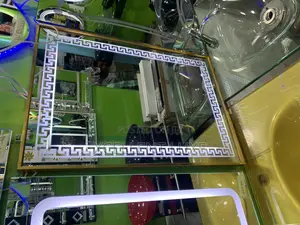 Square Led Mirror With Golden Frame
