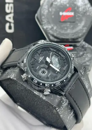 Leather Dual Time Gshock Wristwatch