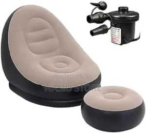 Inflatable Chair and Foot Stool With Electric Pump