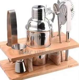 10-piece Bar Tool Set With Stylish Bamboo Stand