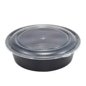 Plastic Microwave Container Round Shape,Black Colour 750ml