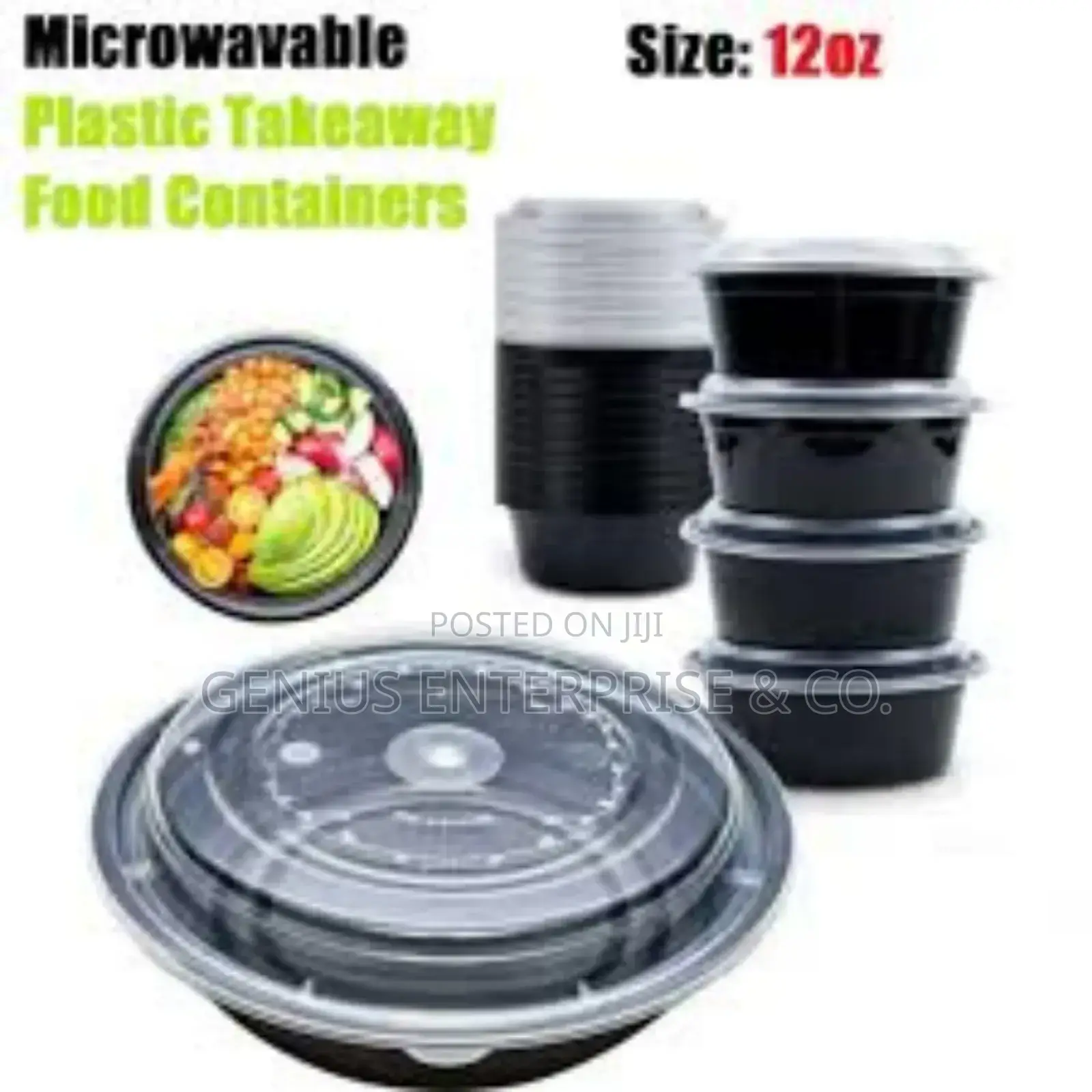 Plastic Microwave Container Round Shape,Black Colour 750ml