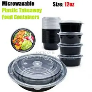 Plastic Microwave Container Round Shape,Black Colour 750ml