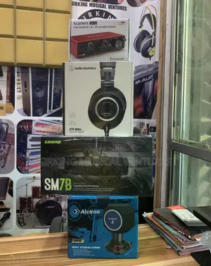 Complete Studio Setup Mic,Soundcard 2i2, Headphones,Pf8