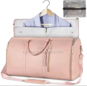 Foldable Large Pu Leather Duffel Bag Women's Business Travel