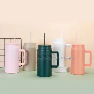 Large Capacity Insulated Water Cup With Straw