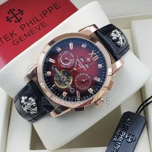 Original Patek Philippe Black Genuine Leather Strap Watch