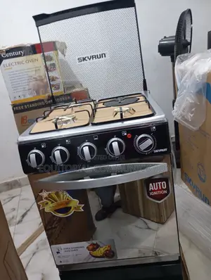 Skyrun Gas Cooker(3 Burners+1 Hotplate)- GCS-3g1e/X Black