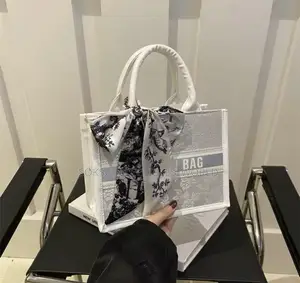 New Casual Foreign Versatile Silk Scarf Bow Portable Bag
