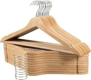 Wooden Coat Hangers for Hanging Clothes (10pcs Per Pack)