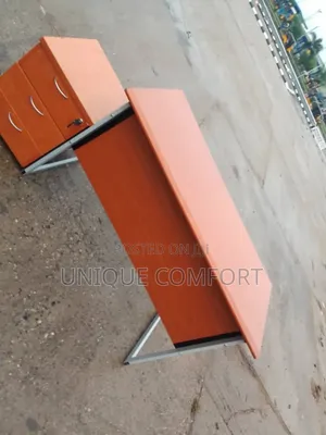 Imported Ceo Office Table With Steel Legs and Side Drawer