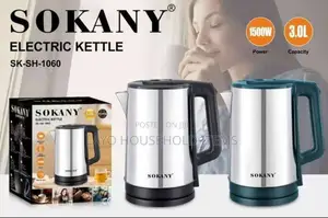 Sokany Electric Kettle Model: Sk-Sh-1060 1500w Power 3litres