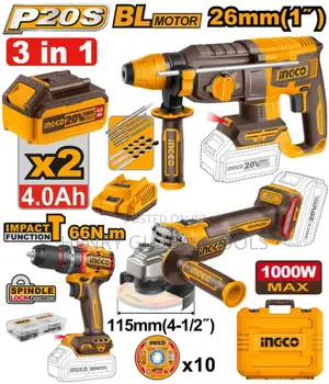 3in1 Ingco Combo Kit Set