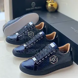 Original Philipp Plein Black Leather Sneakers in 2 Colors