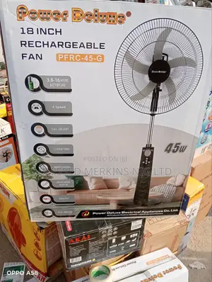 Power Deluxe Rechargeable Fan 18"