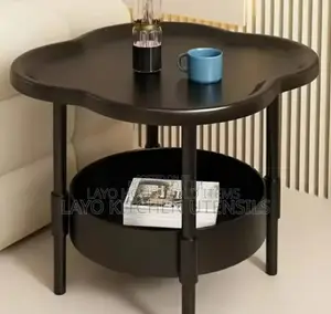 2-tiers Black Color Modern End Table