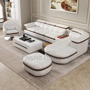 New Modern Luxury Leather L Shape Sofa Chairs