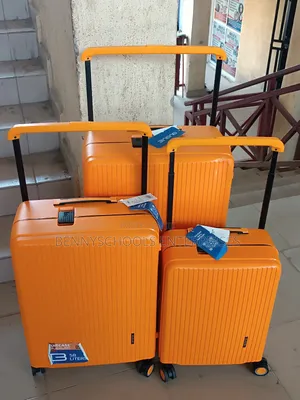 Set Of Complete Pp Orange Luggage Boxes With Wide Poles