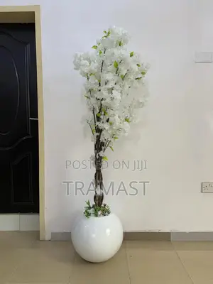 Cherry Blossom Tree And Round Ball Vase And Combo
