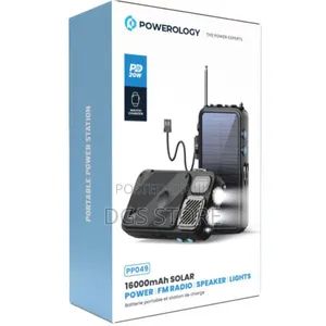 Powerology Pp049 16,000mah Solar Power, Fm Radio, Speaker