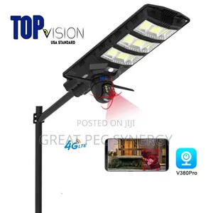 V380 Pro Street Light With Solar Panel and 4g CCTV Camera