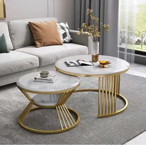 Marble Center Table and Side Stool.