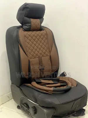 Brown Black Universal Leather Seat Cover for All 5 Seater