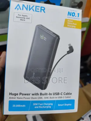 Anker Nano Power Bank 20,000mah 30w Built-in Usb C Cable