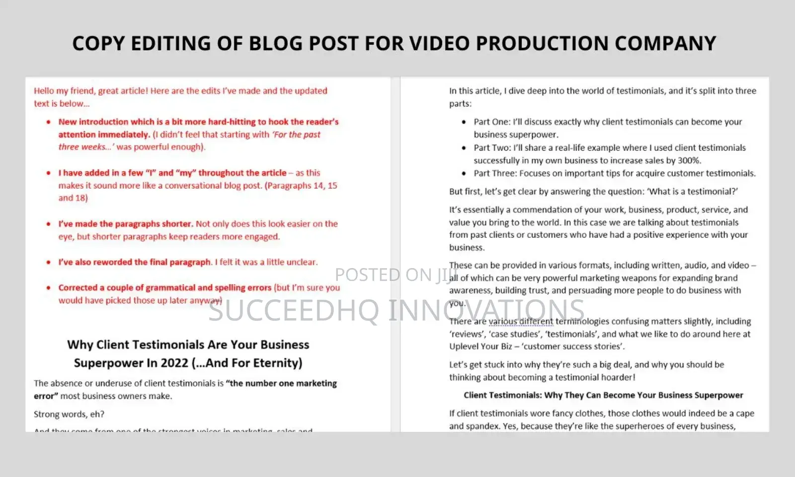 Copywriting Editor / Proofreader