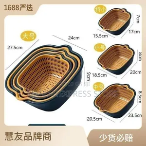 3pcs 2 in 1 Drain Basket With Bowl (Collander)