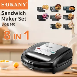 Sokany B140 8-in-1 Sandwich Maker With Detachable Plates