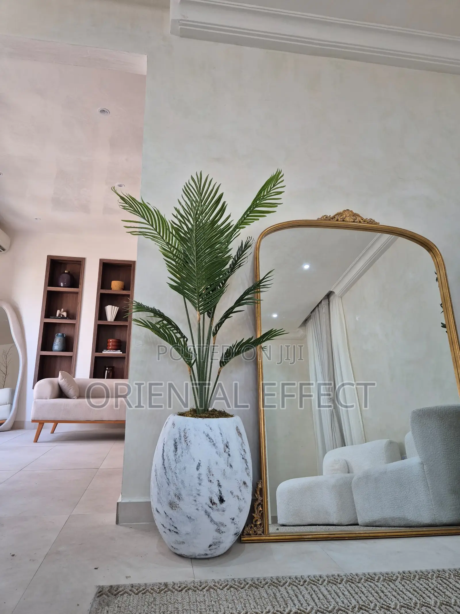 Artificial Riverside Palm With White Rustic Big Evo