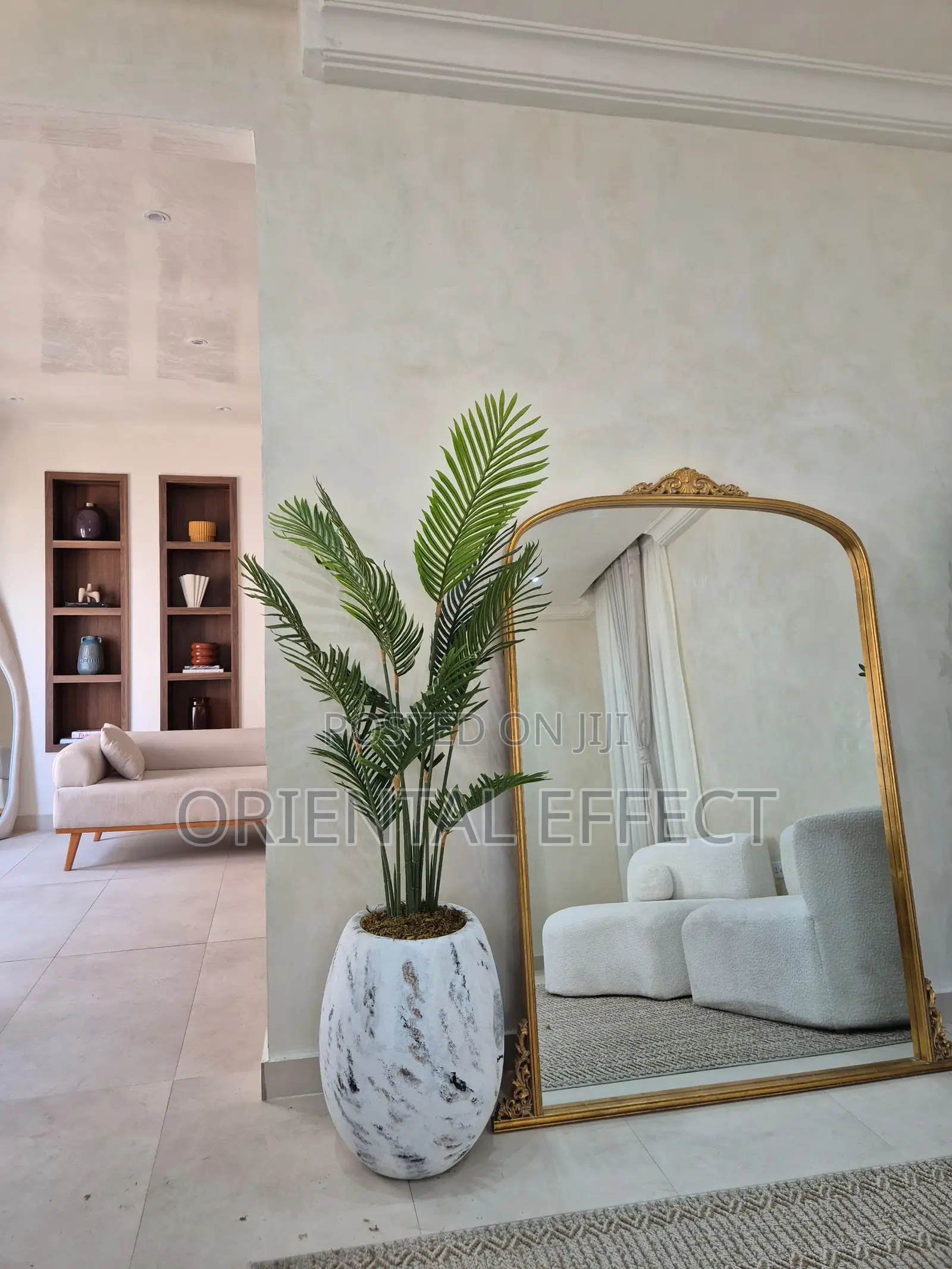 Artificial Riverside Palm With White Rustic Big Evo