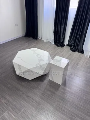 Marble Coffee Table With a Side Stool