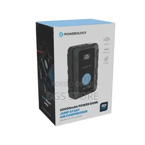 Powerology 20,000mah Power Bank Jump Start Air Compressor