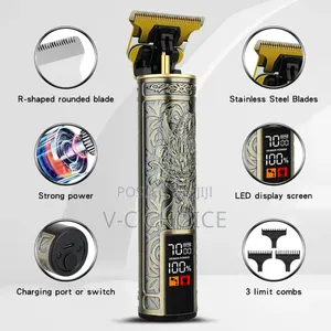 Vintage T9 Hair Clippers Rechargeable Trimmer With Led