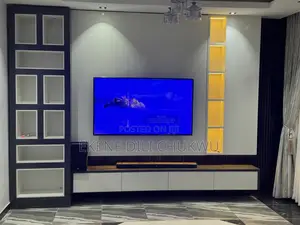 Wall Panel Entertainment Units With Flower Vase Led Light