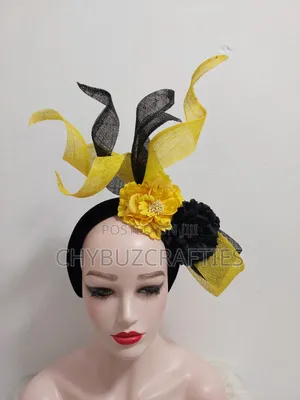 Yellow and Black Sinamy Facinator