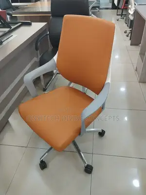 Classy Office Swivel Chair Orange and White