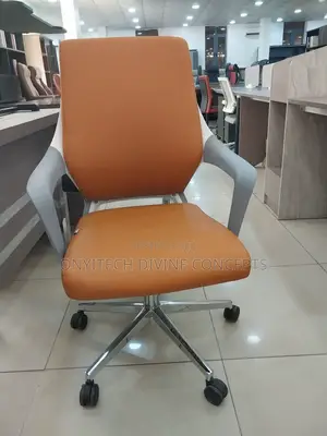 Classy Office Swivel Chair Orange and White