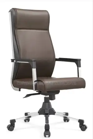 Semi Executive Office Swivel Chair Black and Brown