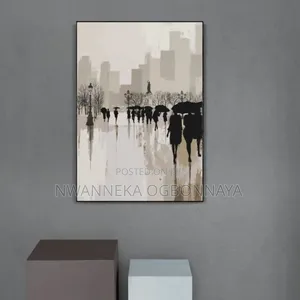 City Street View in the Rain Abstract