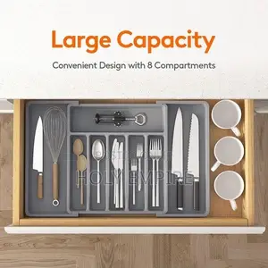 Expandable Adjustable Large Plastic Kitchen Utensil Organi