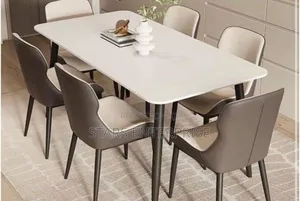 6 Seater Marble Dining Table Set