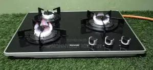 Rinnai 3 Burners Table Gas Cooker, Automatic Ignition, Glass