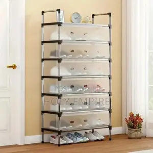 6-Tier Shoe Rack, 18-21 Pair Capacity, Dust-Proof Metal