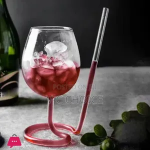 Straw Spiral Wine Glass Cocktail Glass With Straw