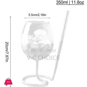 Straw Spiral Wine Glass Cocktail Glass With Straw
