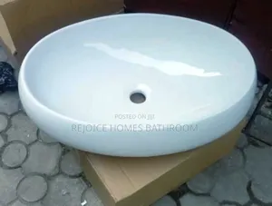 Oval Countertop Wash Basin Sleek White Ceramic